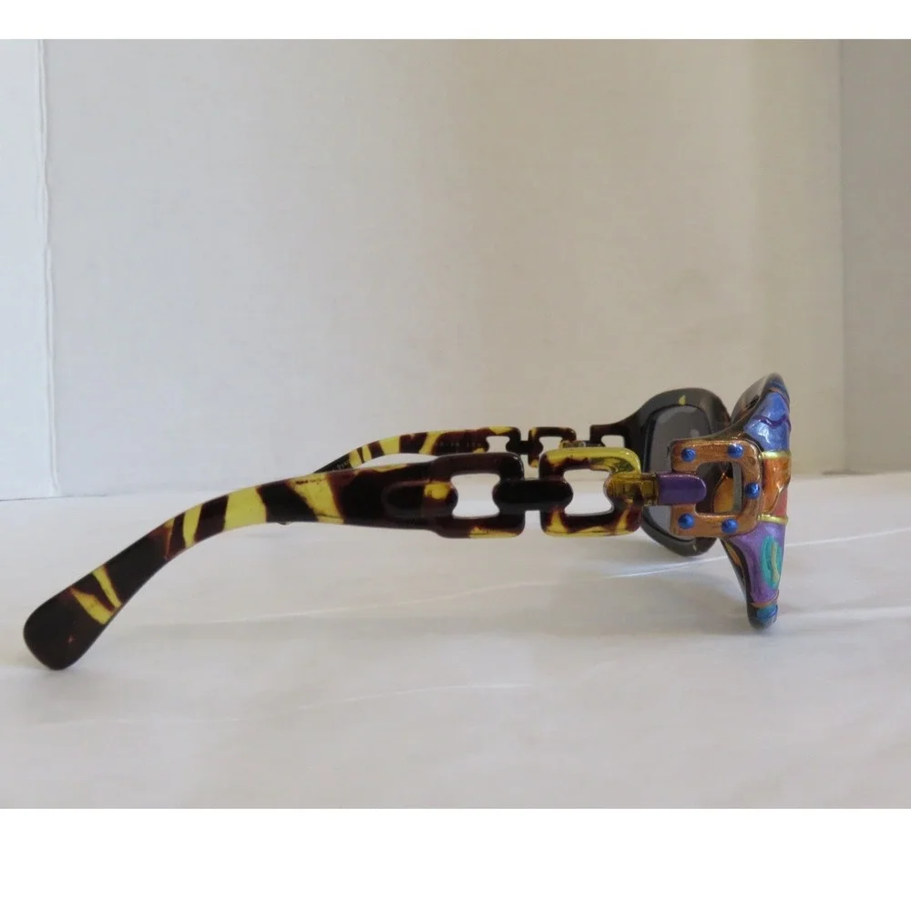 Hand Painted Bifocal Sunglasses +2.50 Oversized Square Tortoise R537BF/T Multi